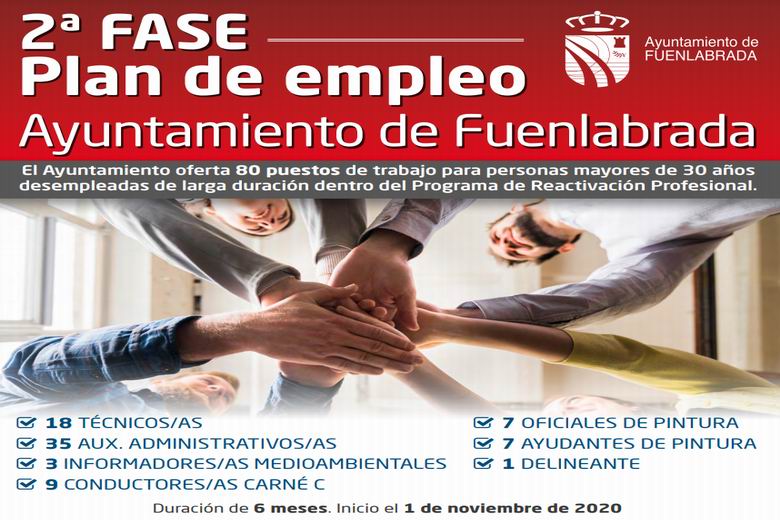 FUENLABRADA. Se incorporan las 80 personas desempleadas de larga duración contratadas por el Ayuntamiento, dentro de la segunda fase del Plan de Empleo