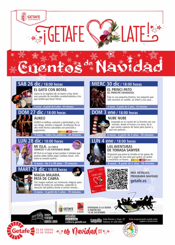 GETAFE. Empieza el programa “Cuentos de Navidad” con dos eventos en el Teatro Federico García Lorca