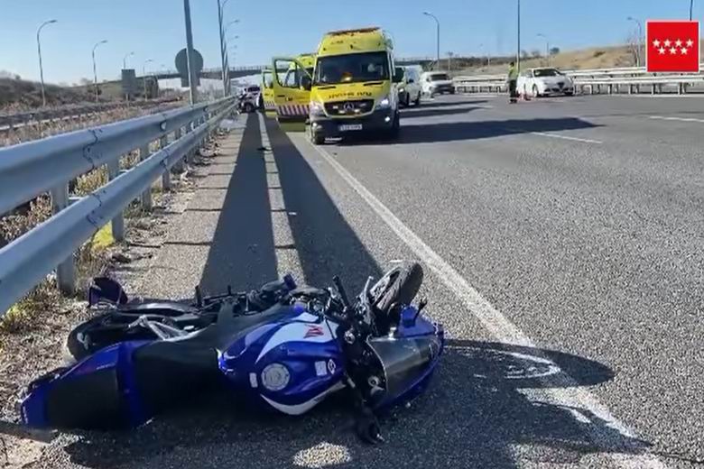 GETAFE. Muere un motorista de 25 años al chocar contra un guardarraíl en la M-50