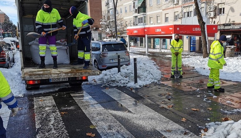 GETAFE. El Consistorio reparte 875 toneladas de sal por la borrasca Filomena