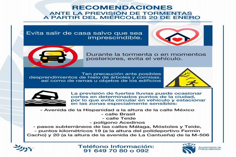 FUENLABRADA. El Ayuntamiento pone en marcha su protocolo de actuación para prevenir posibles inundaciones por las lluvias que comienzan hoy