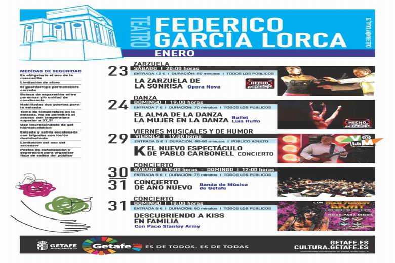 GETAFE. El municipio retoma su agenda cultural esta semana con zarzuela, danza y conciertos