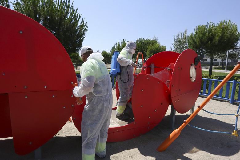 LEGANÉS. Reabiertas 124 áreas infantiles tras ejecutar labores de limpieza, desinfección y mantenimiento
