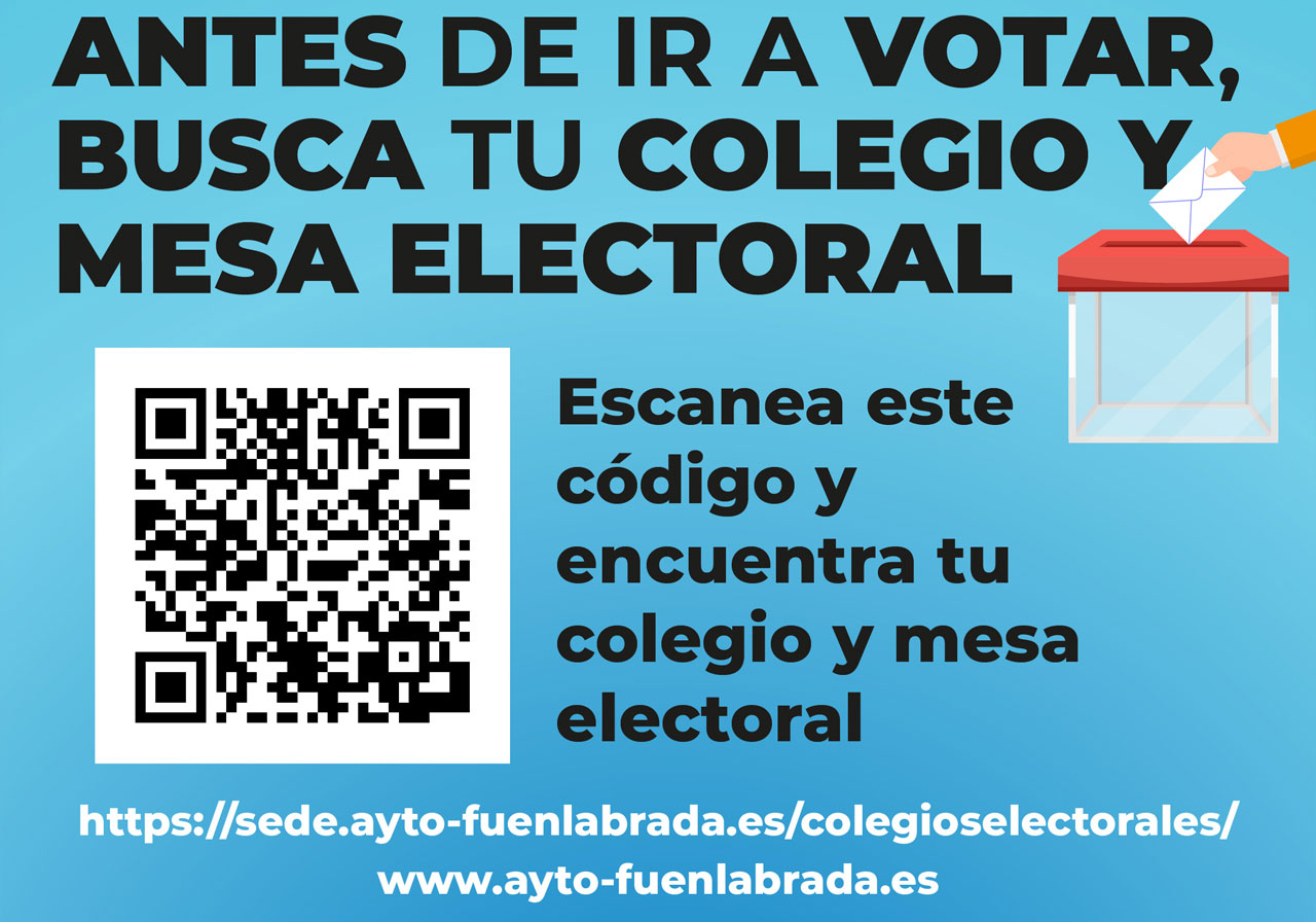 FUENLABRADA. El Ayuntamiento habilita un buscador para consultar el colegio y la mesa en los que votar
