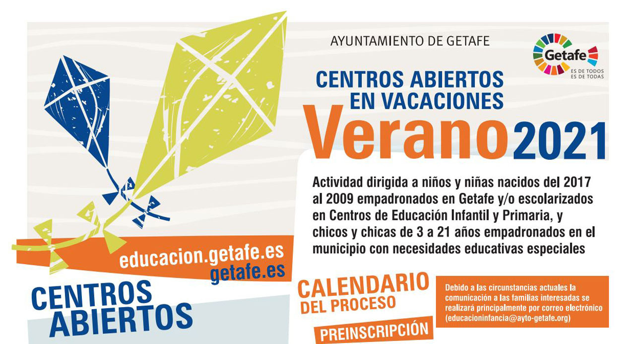 GETAFE. El Ayuntamiento abre el plazo de preinscripción para los centros abiertos en vacaciones del próximo verano