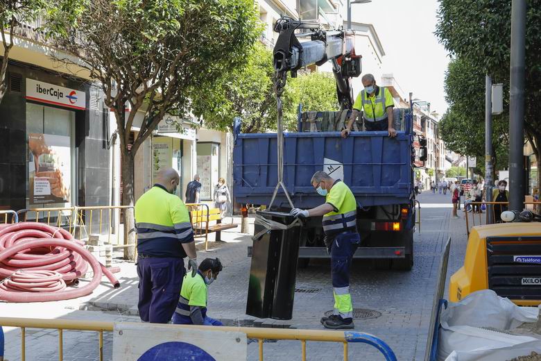 GETAFE. El Ayuntamiento refuerza las zonas peatonales del centro de la ciudad