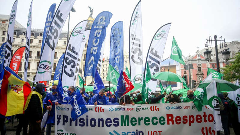 Funcionarios de prisiones se movilizan para frenar las agresiones y mejorar sus salarios