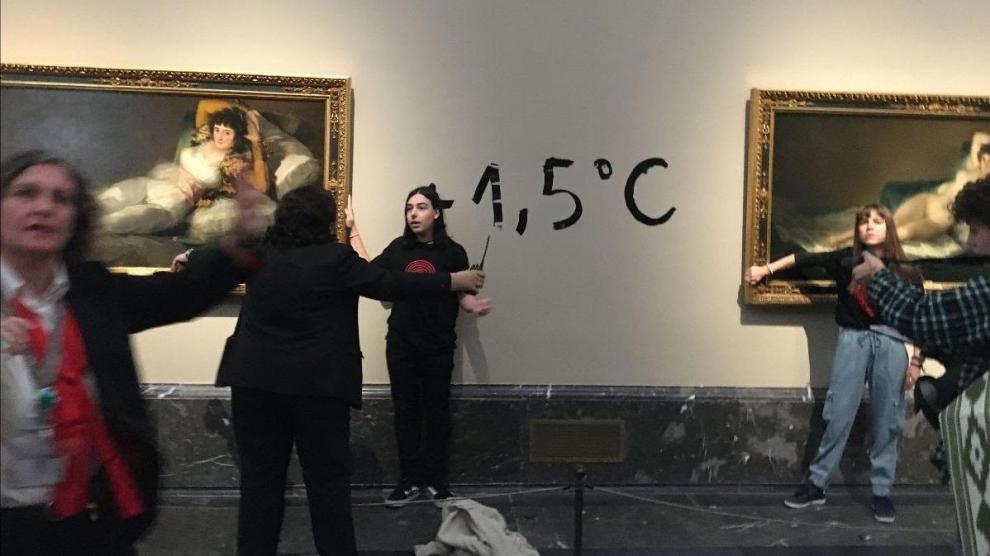 Quedan en libertad las cuatro personas detenidas por la protesta en el Museo del Prado